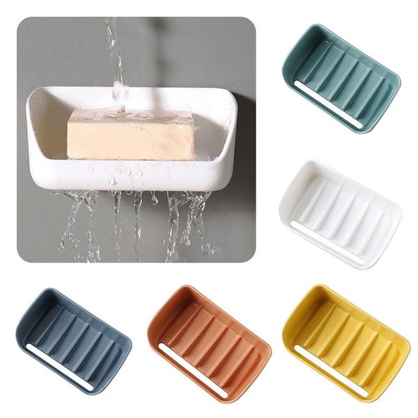 

soap dishes 1 pcs sponge holder creative nordic bathroom punch storage rack drain box tray plastic dispenser