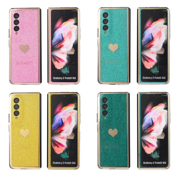 Telefon Hüllen für Samsung Galaxy Z FALT 3 5G Ultra Thin pc + TPU Kamera Schutz Hard Shell Zurück Abdeckung Stoßfest Luxus koreanisch Design Laser Shinny