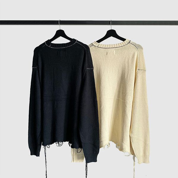 

men's sweaters 20fw casual vintage double-t fashion marry me woman man sweater 1:1 borg tricoloured destruction crewneck pullover vtzv, White;black