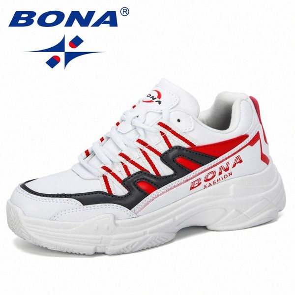 

bona 2020 new designer women walking shoes outdoor sneakers cushioning height platform breathable microfiber baskets femme comfy a4qt#, Black