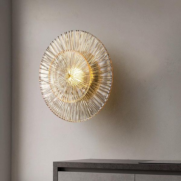 

wall lamp postmodern living room background bedroom study light luxury copper corridor aisle