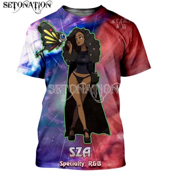 

men's t-shirts sza t shirt men/women fashion cool 3d printed casual harajuku style tshirt streetwear drop, White;black