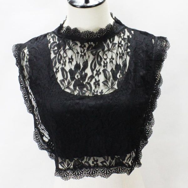 

fashion lace floral mesh black fake collars for women elegant suits dress false collars half shirt neckwear detachable collar, Black;gray