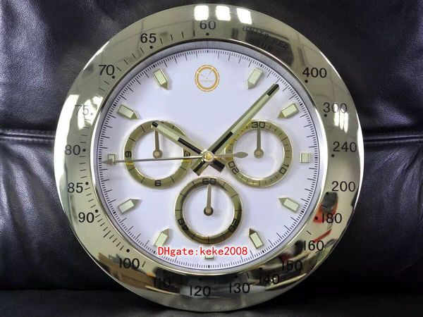 3 цвета мода настенные часы часы 116503 116505 116508 из нержавеющей желтого золота украшения дома 34 см х 5см кварцевые электронные люминесцентные настенные часы