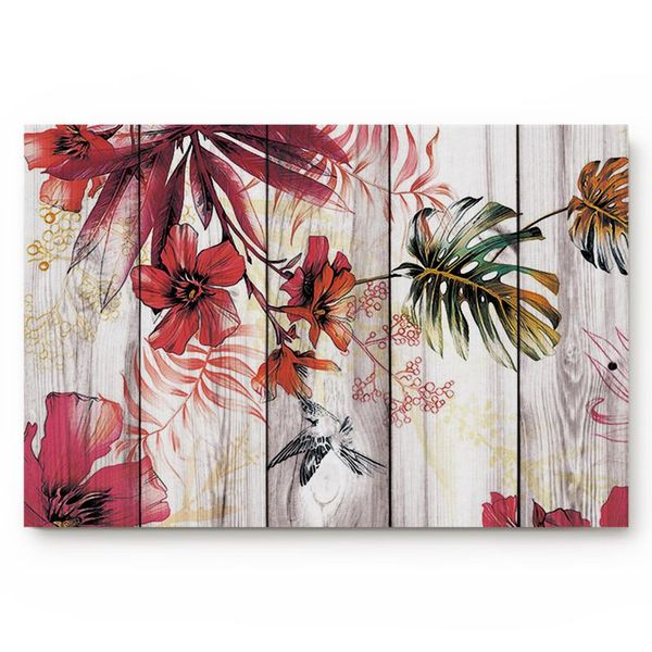 

carpets vintage wood textured background with red flowers indoor bathroom decor doormats