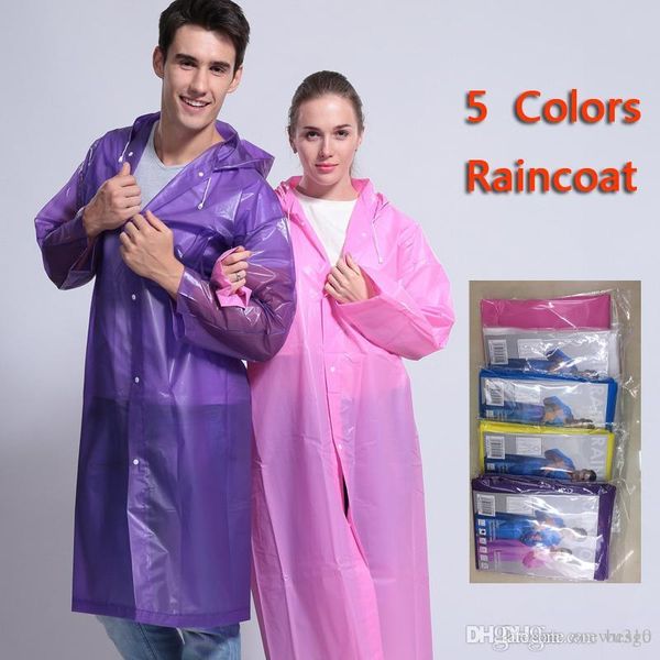 

hooded thicken poncho waterproof women mens rain coat long wind coat outdoor transparent raincoat fashion portable rainwear vt1664