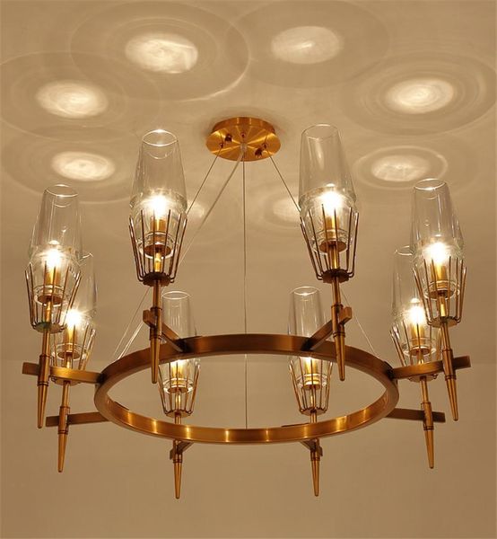 

chandeliers modern chandelier copper retro glass gold metal led lamp suspension for kitchen parlor pendant home pa0100