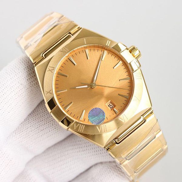 

classic mens watch automatic mechanical watches 39mm fashion wristwatch stainless steel strap waterproof design wristwatches gift for men, Slivery;brown