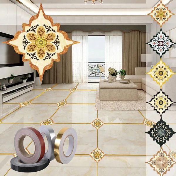 

wall stickers ceramic tile mildewproof gap tape gold foil sticker decor self adhesive floor home decorations