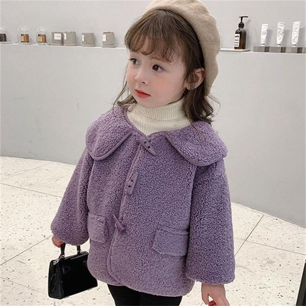 

jackets girls coat jacket thicken plus velvet 2021 fur winter autumn cottonÂ plus size overcoat children's clothe, Blue;gray