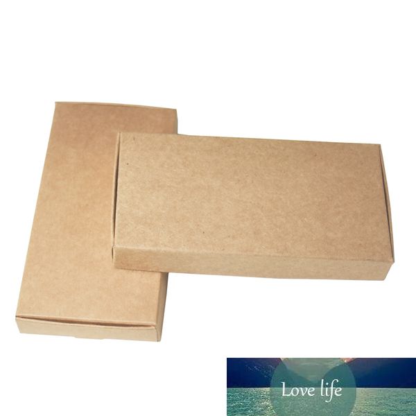 13.3 * 6.8 * 1.8cm Brown Kraft papel caixa de presente de casamento caixa de armazenamento de doces papelão de pacote de papelão pequena caixa de papelão