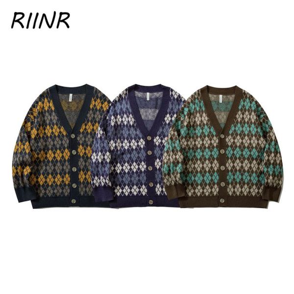 

men's sweaters sweater coat winter 2021 retro loose cardigan outer wear line clothes casual all-match student, White;black