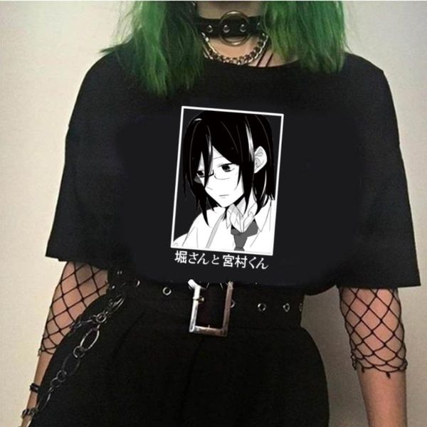 

women's t-shirt izumi miyamura woman fashion short sleeve o-neck anime cloth, White