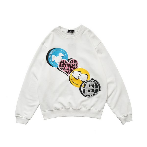 

2021 autumn and winter new creative pattern print men's sweatshirt japanese fashion loose couple pullover 06hm, Black