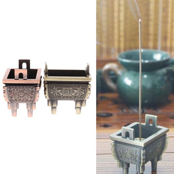 

fragrance lamps imitation copper tripod incense burner alloy zinc-copper dish chinese buddha holder mini censer