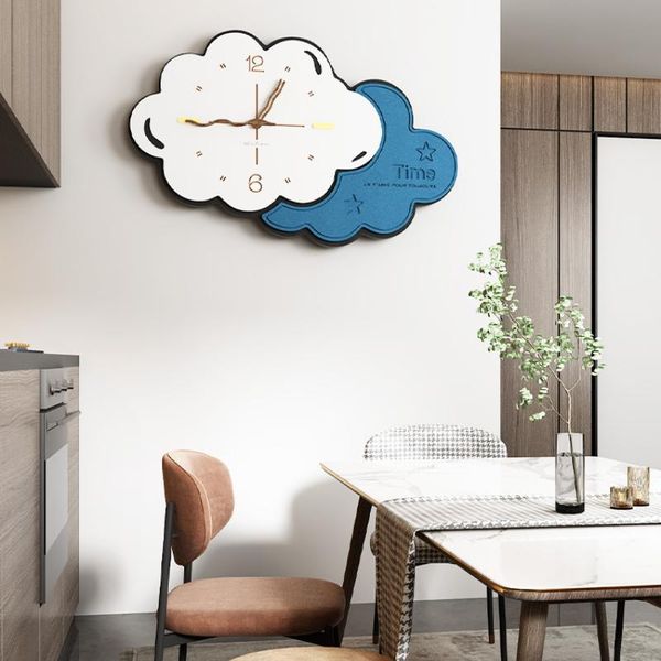 

wall clocks minimalist clock silent painting 3d nordic clouds luxury living room stickers zegar na sciane home decoration