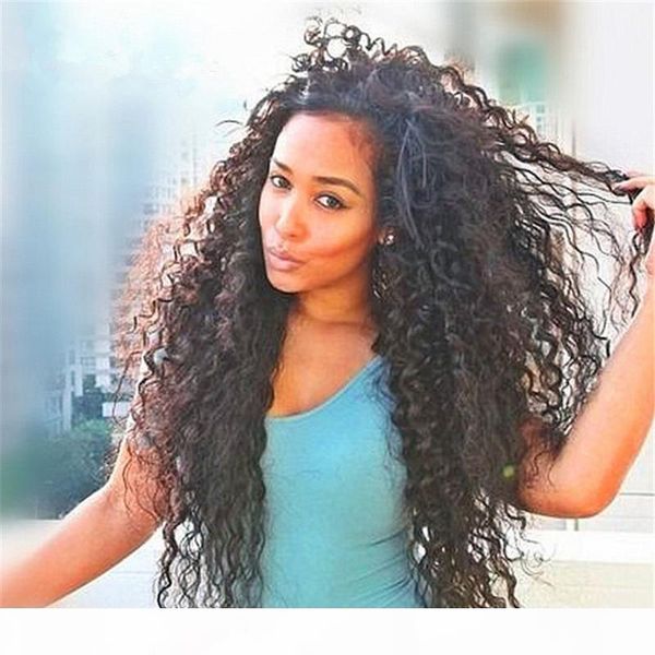 

virgin human hair curly style lace front wig with baby hair natural hair line glueless full lace wig for black woman, Black;brown