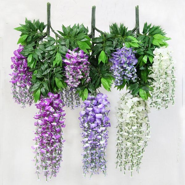 

silk flower artificial wisteria vine rattan for christmas home garden el wedding decoration1