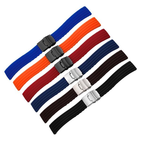 

watch bands waterproof rubber watchband huawei b2 bracelet b3 strap silicone sports double safety buckle replacement wristband, Black;brown