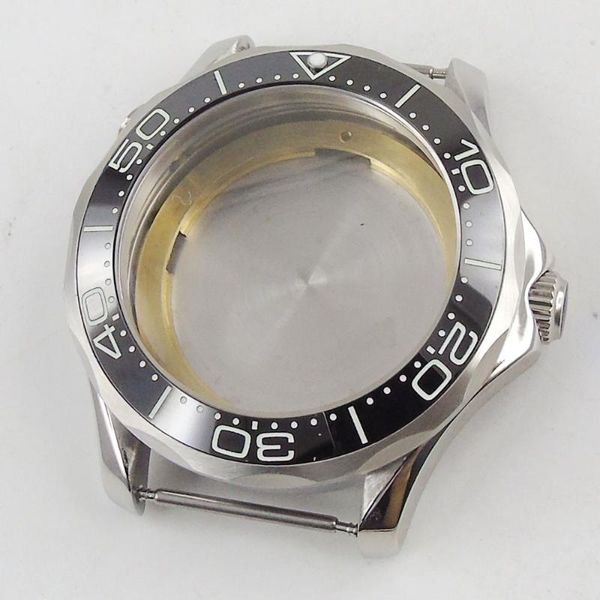 

repair tools & kits steel stainless ceramic bezel 41mm sapphire glass watch case fit for nh35 nh36 movement