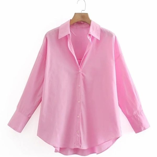 

zevity women simply candy color single breasted poplin shirts office lady long sleeve blouse roupas chic chemise ls9114 220307, White
