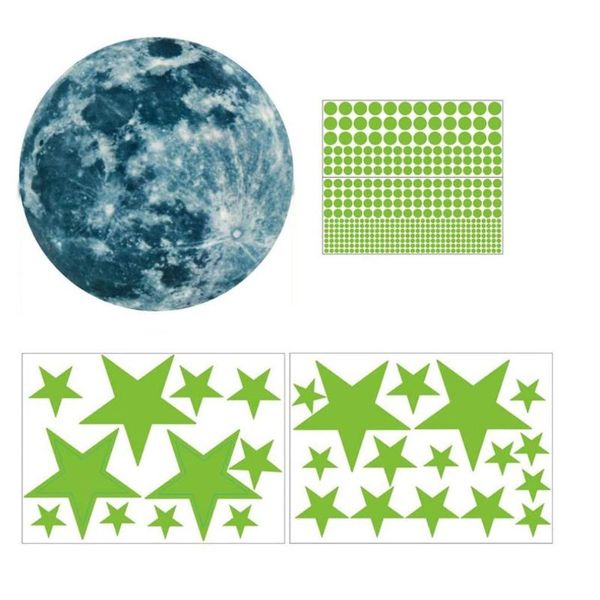 

wall stickers luminous moon self-luminous starry sky star self-adhesive wallpaper sticker decoration material