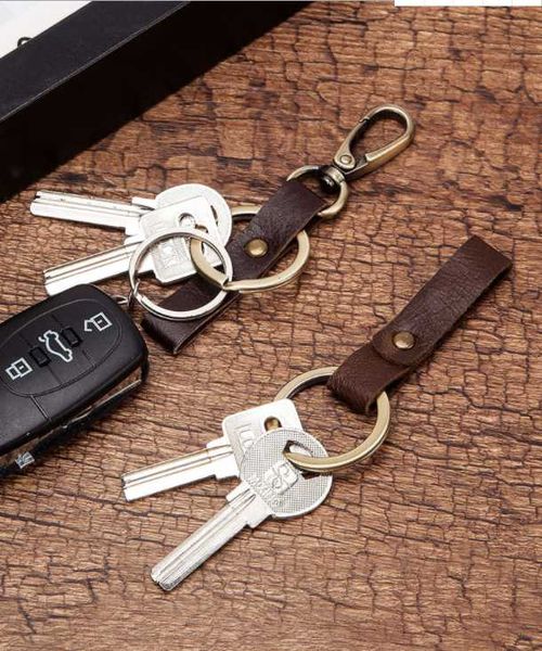 

bike locks handmade genuine leather keychain real cowhide vintage car