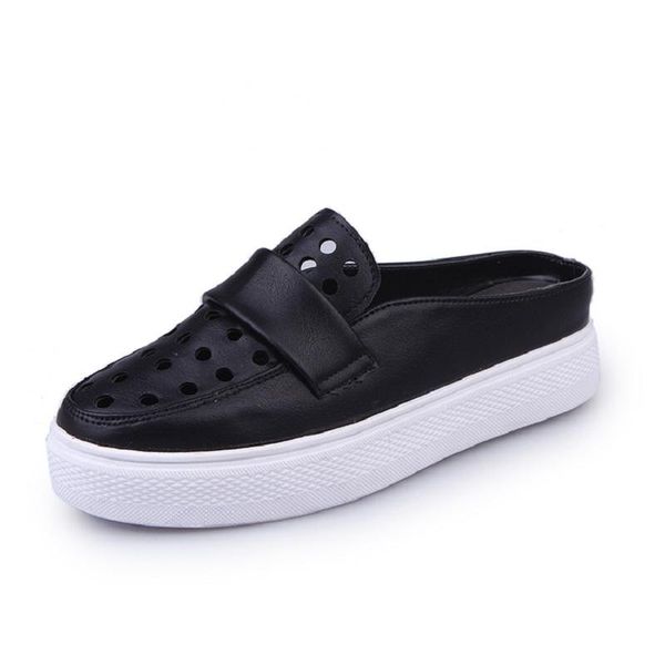 

small white shoes with the first half slipper of a woman shoes the south korean version of cave platform, Black