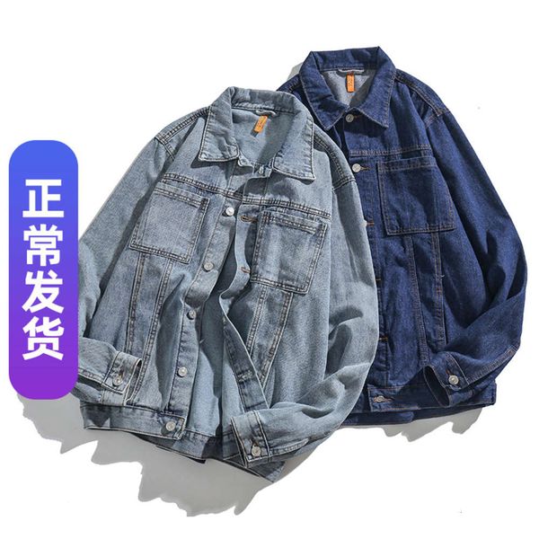

spring and autumn new product oversize jeans multi pocket lapel street trend handsome motorcycle jacket men's wear, Black;brown