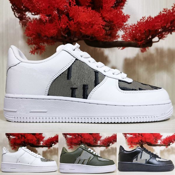 

high-quality 1.1 genuine leather green shoe men women low cut one 1s casual shoes white black skateboard classic trainers high sneakers