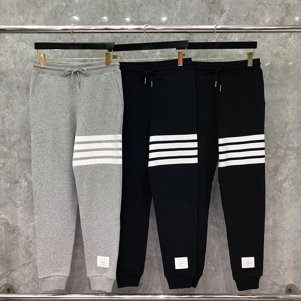 

men's pants pure cotton thick plush casual sports pants for running in winter 2021, Black