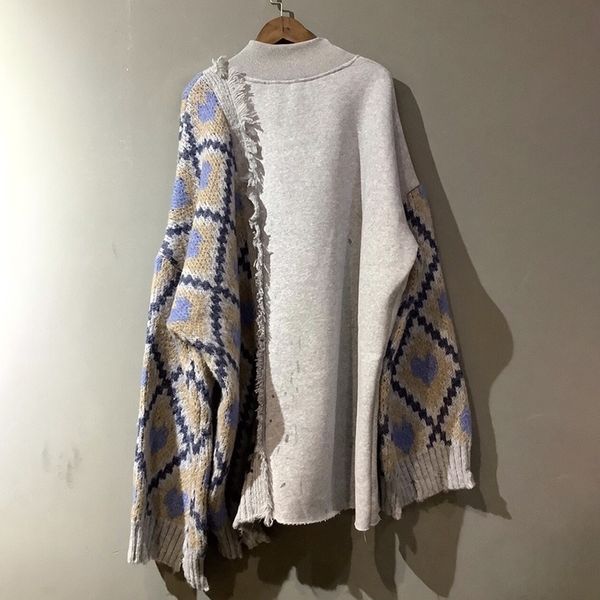 

twotwinstyle patchwork knitted tassel sweatshirt for women turtleneck long sleeve thick lazy casual sweatshirts female fashion 201207, Black