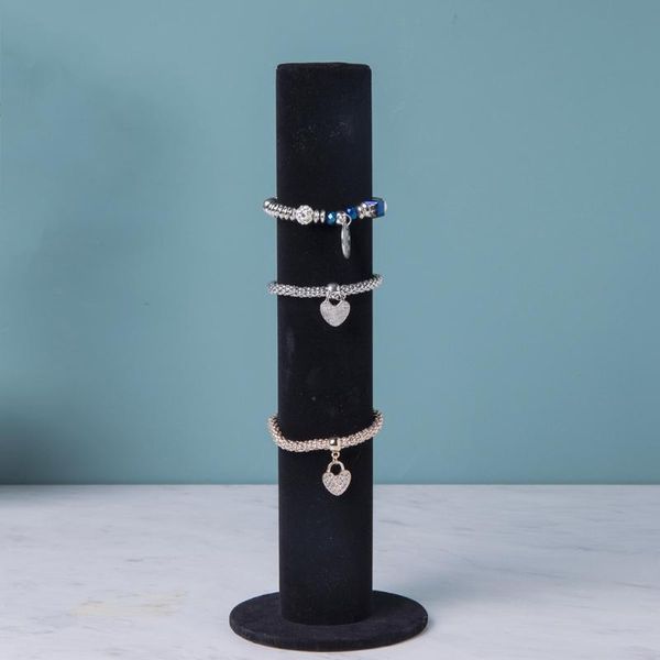 

jewelry pouches, bags l5ya velvet vertical tower bracelet stand bangle straight type display holder, Pink;blue