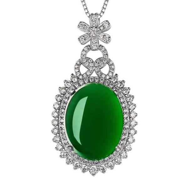 

pendant necklaces 1pc delicate chrysoprase necklace temperament neck decor for green, Silver