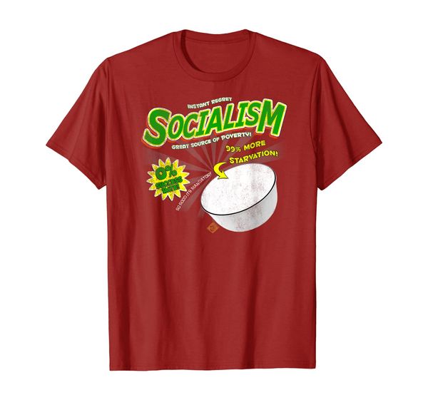 

socialism cereal box funny t-shirt | great source of poverty, White;black