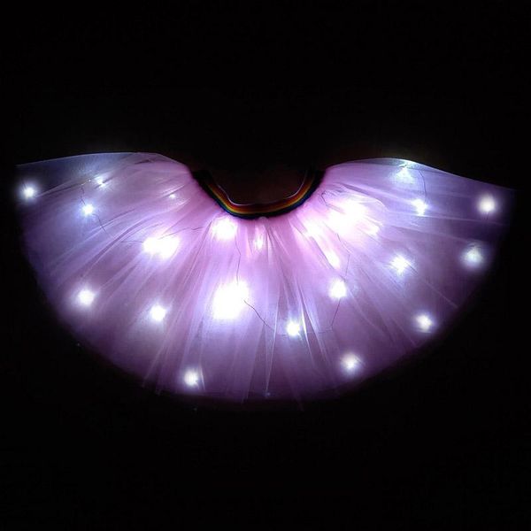 

skirts princess tutu led glowing light kids girls children clothing wedding party dancing cosplay, Blue