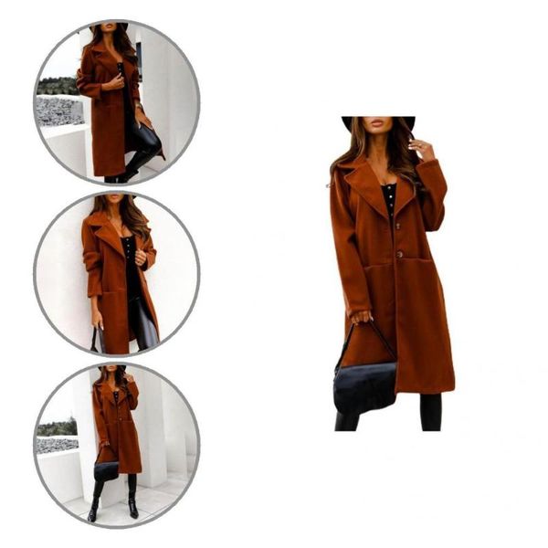

women's trench coats all match fabulous single-breasted notched collar women jacket wear resistant coat loose for going out, Tan;black