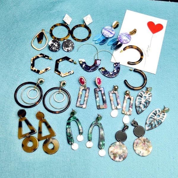 

dangle & chandelier kissme unique acrylic plate earrings for women gifts enamel clearance sale fashion jewelry wholesale, Silver
