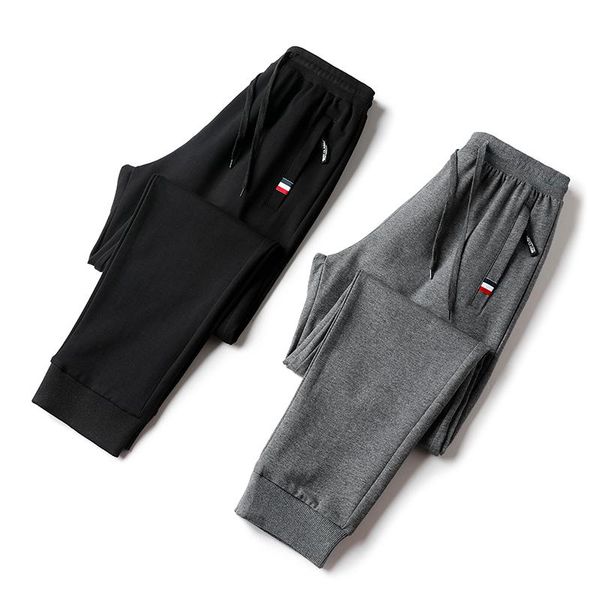 

men's pants sweat casual trousers 2021 sports spring and autumn loose cotton work wear 5xl, Black