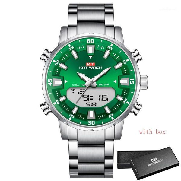 

mens watches green water ghost men sports men's led digital quartz clock waterproof military wrist watch black waches wristwatches, Slivery;brown