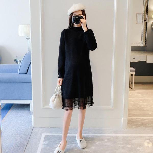 

maternity dresses 2021 brand spring & autumn dress woman casual knitting cotton large size pregnant md-02650, White