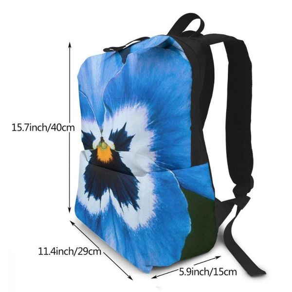 

backpack whereisart custom pansies pattern blue pansy prints women bagpack travel shoulder bags for teenage girls