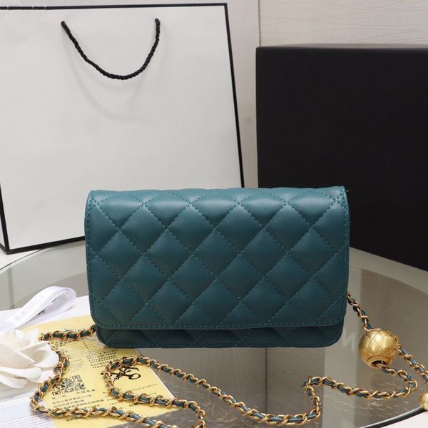 

classic handbag luxurys designers bags channel women bags fashion handbags919 wallet on chain adjustable shoulder bag calfskin & gold -green