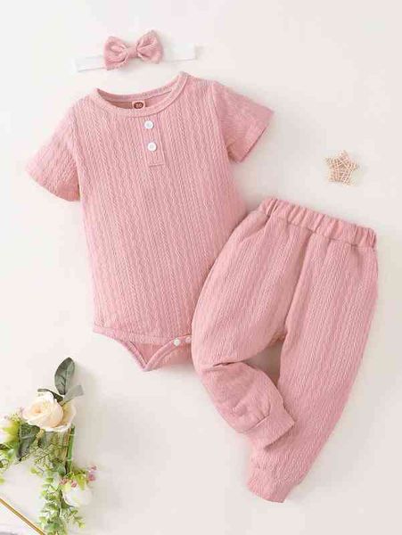 

baby cable textured bodysuit & sweatpants with headband she, White