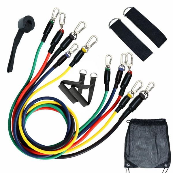 

resistance bands 11 pcs set fitness gym equipment exercise pull rope elastic training expander