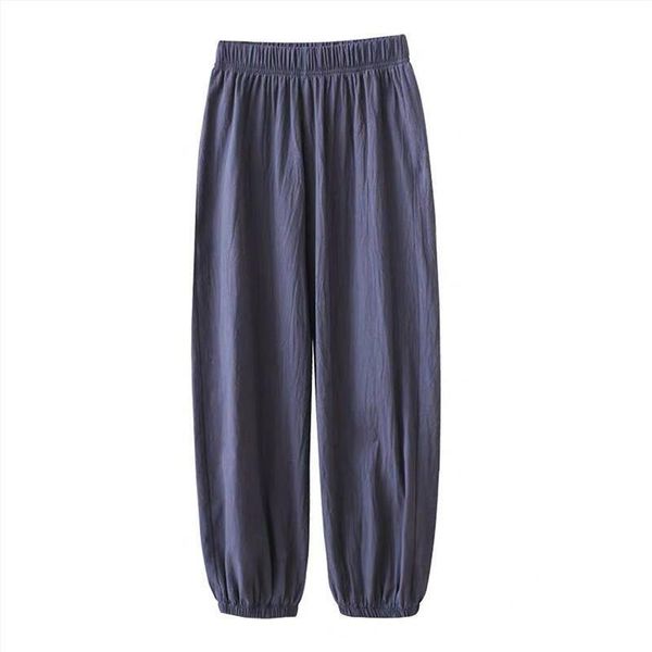 

women's pants & capris 2021 summer women joggers cotton linen harem with pocket high elastic waist autumn trousers plus size -5xl 6xl, Black;white