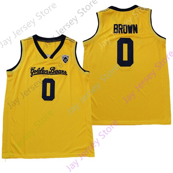 

2022 new ncaa california golden bears basketball jersey 0 jaylen brown college yellow size youth adult, Black;red