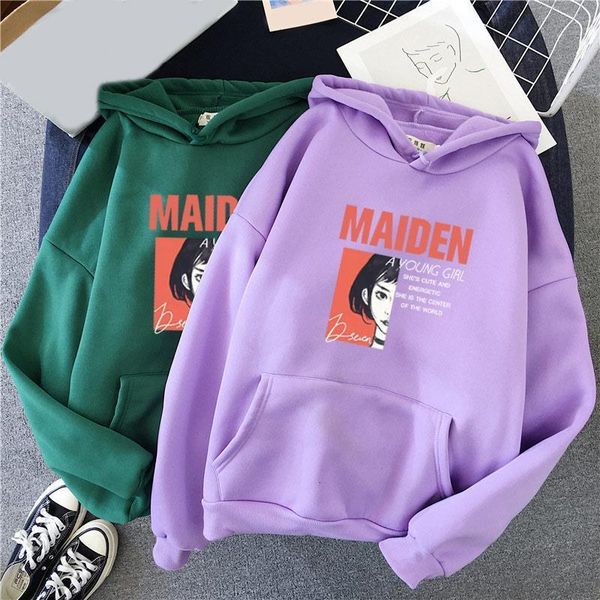 

women print letter hooded sweatshirt harajuku woman pullover cool girl oversized sweatshirts female 2021 streetwear ladies top, Black
