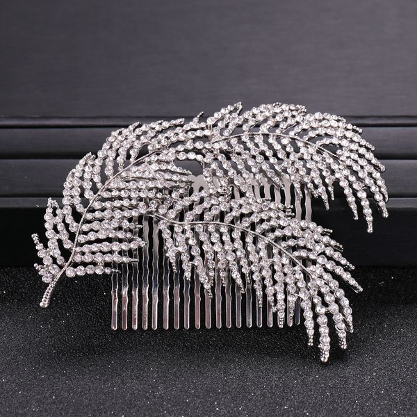 

trendy rhinestone crystal bridal hair combs wedding hair accessories headpiece hair ornaments bride women jewelrydio chan contact, White;golden