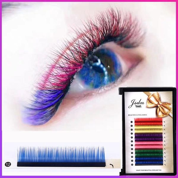 

false eyelashes colorful grafting natural lifelike colored fake soft lashes extension wholesale